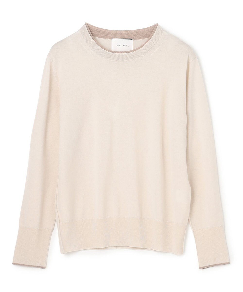 BEIGE， 【VERY掲載】LA MONNAIE / レイヤーカラークルーネックニット 