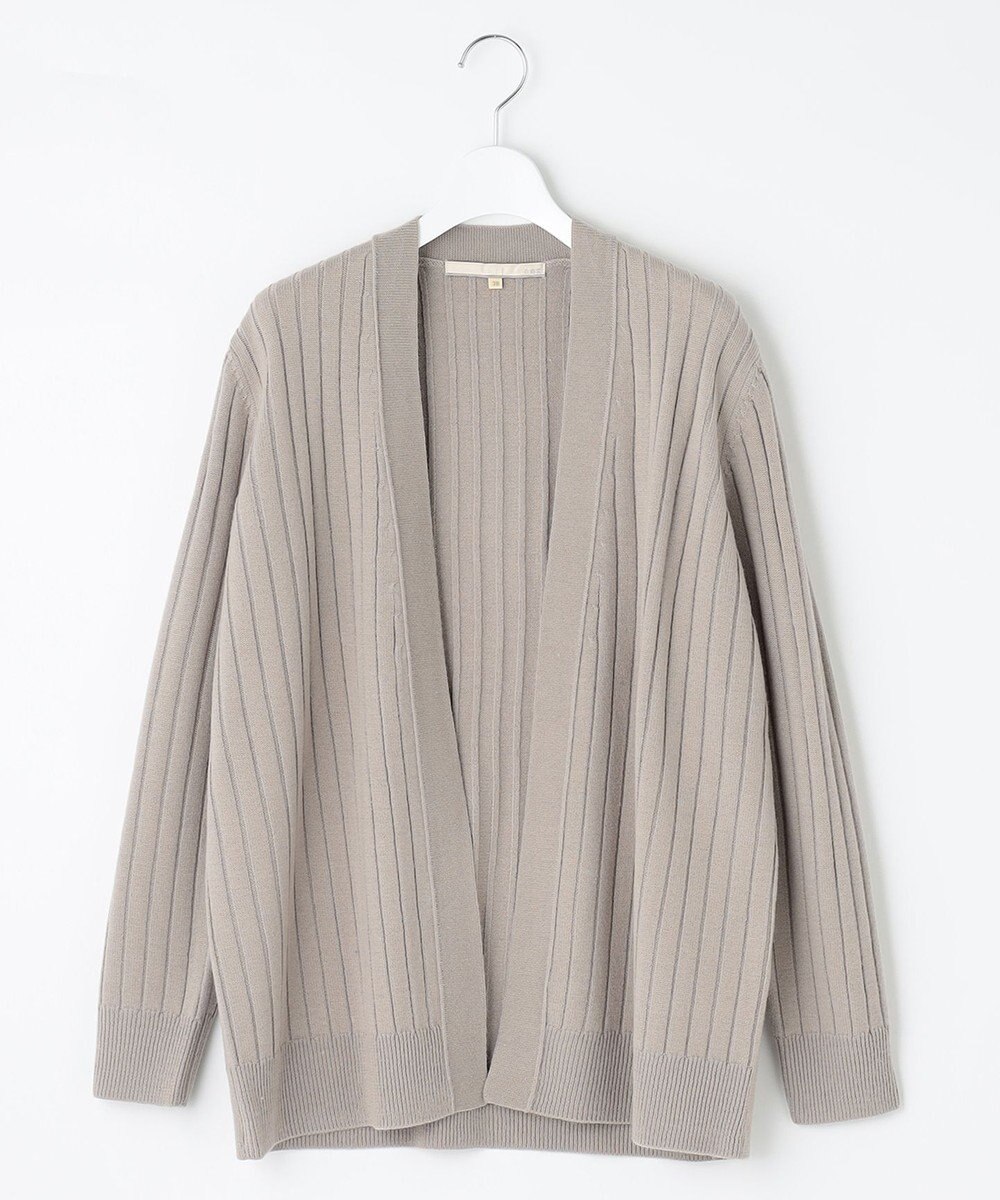 自由区 【洗える】ウールミックス ミドル丈カーディガン 