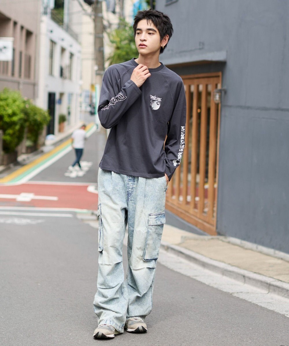 WEGO 【ユニセックス着用ITEM/MLサイズ展開】スリーブロゴグラフィックラグランT（LS） 