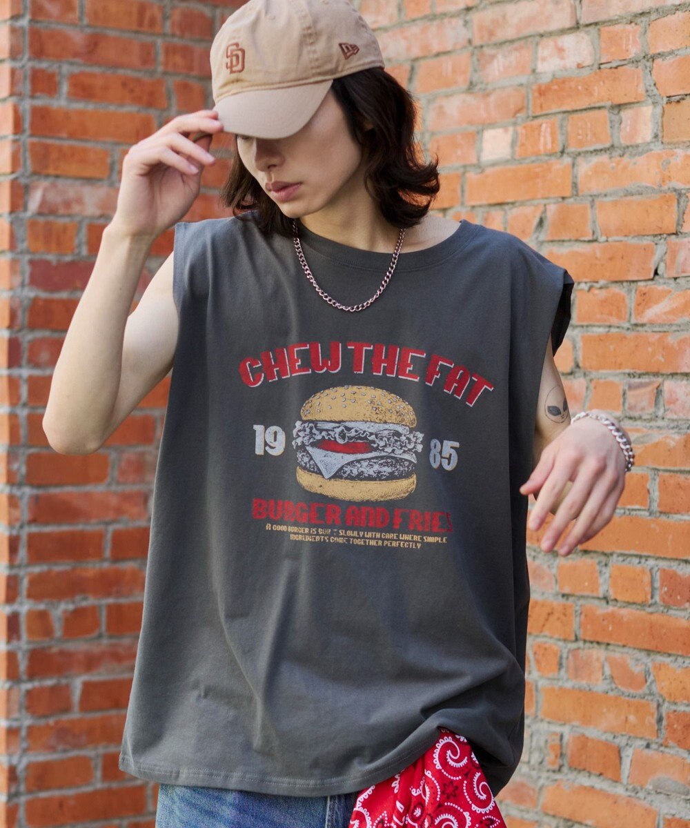 WEGO 【ユニセックス着用ITEM/MLサイズ展開】グラフィックBIGノースリーブ 