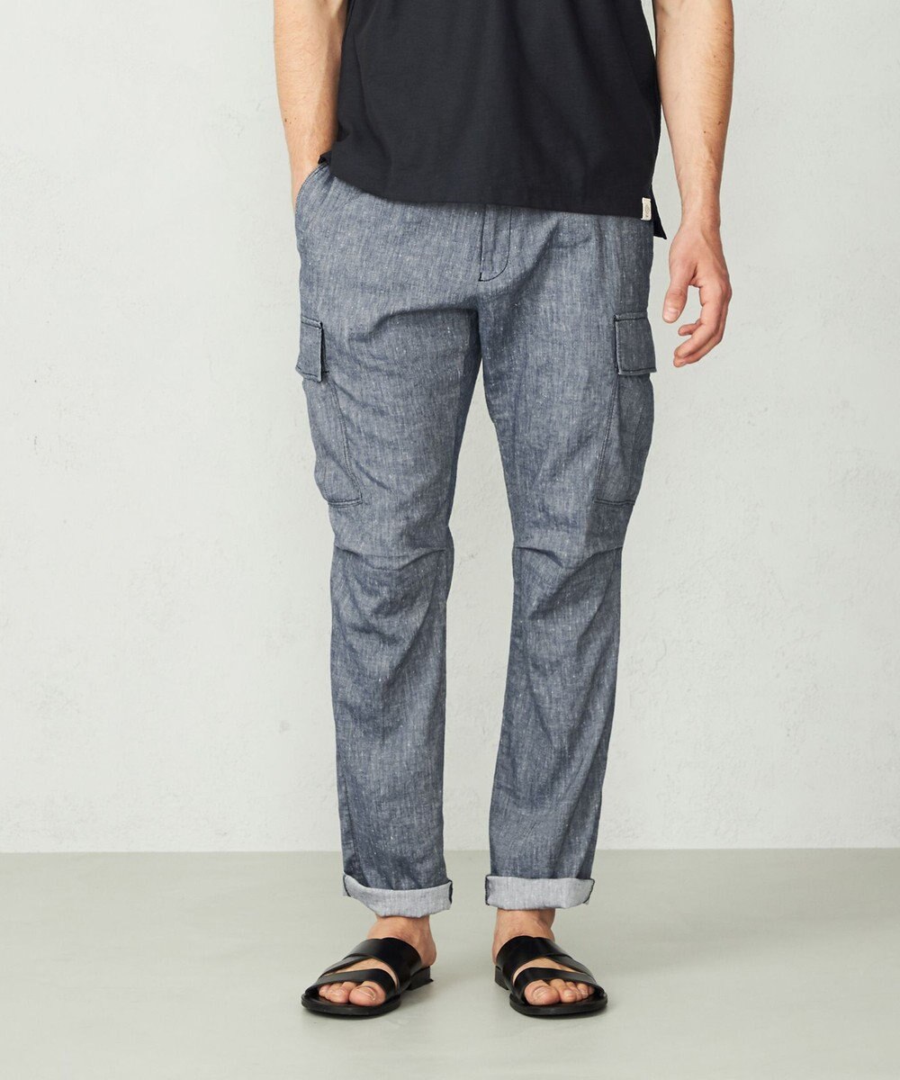 JOSEPH ABBOUD MOUNTAIN 【SPACE／UNISEX】リヨセルリネンシャンブレー パンツ 