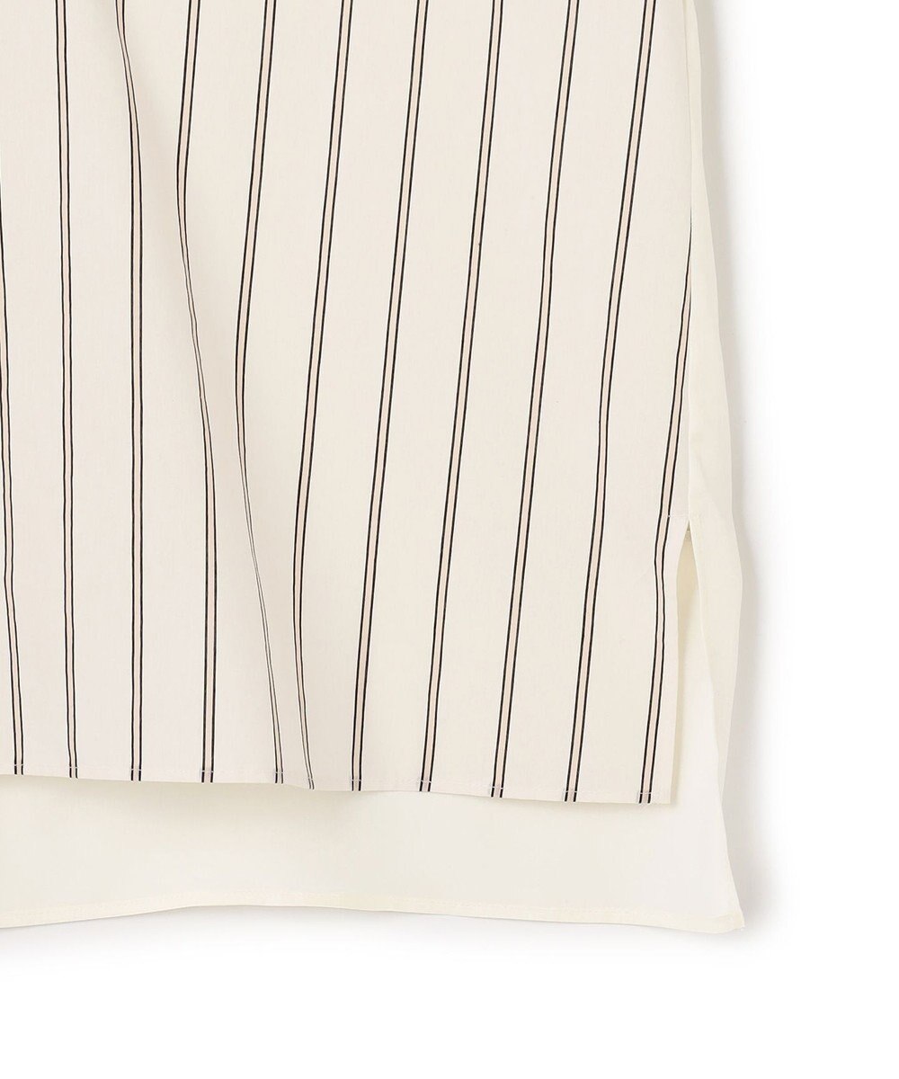 BEIGE， QUARTZ / 異素材コンビ ストライプシャツ 