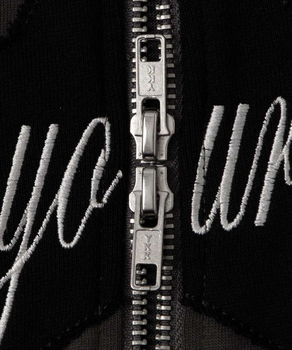 WEGO スターロゴ半袖ジップパーカー 