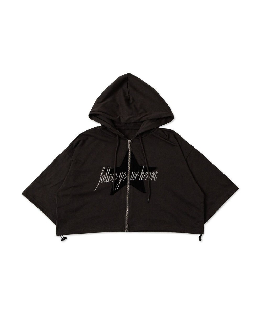 WEGO スターロゴ半袖ジップパーカー 