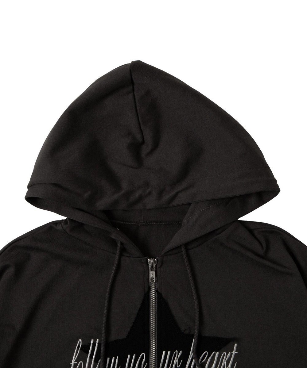 WEGO スターロゴ半袖ジップパーカー 