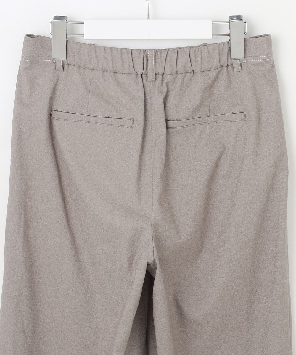 J.PRESS LADIES L 【洗える】麻ポリエステルストレッチ ワイド パンツ 