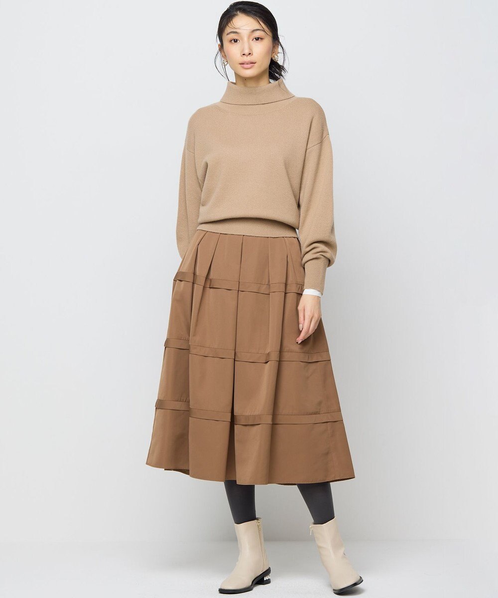 組曲 フリルタフタ フレアスカート 