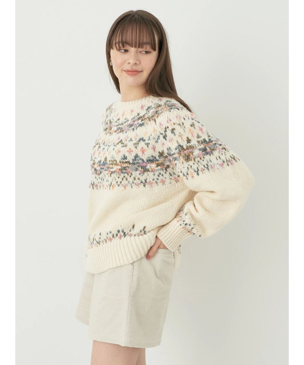 earth music&ecology スラブヤーンノルディックプルオーバー 