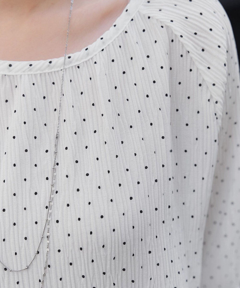 Tiaclasse 【洗える】楊柳ドットギャザーブラウス 