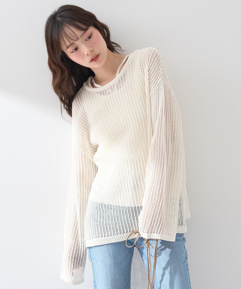 earth music&ecology ＳＥＴ２点メッシュプルオーバー＋タンクトップ 