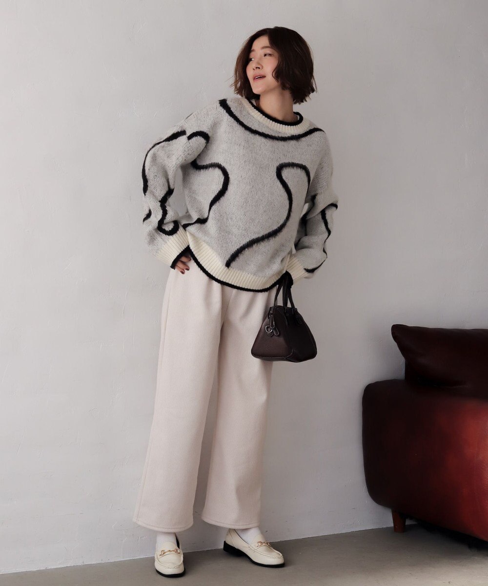 WEGO 【25年秋冬新作】ニュアンスライン配色プルオーバー 