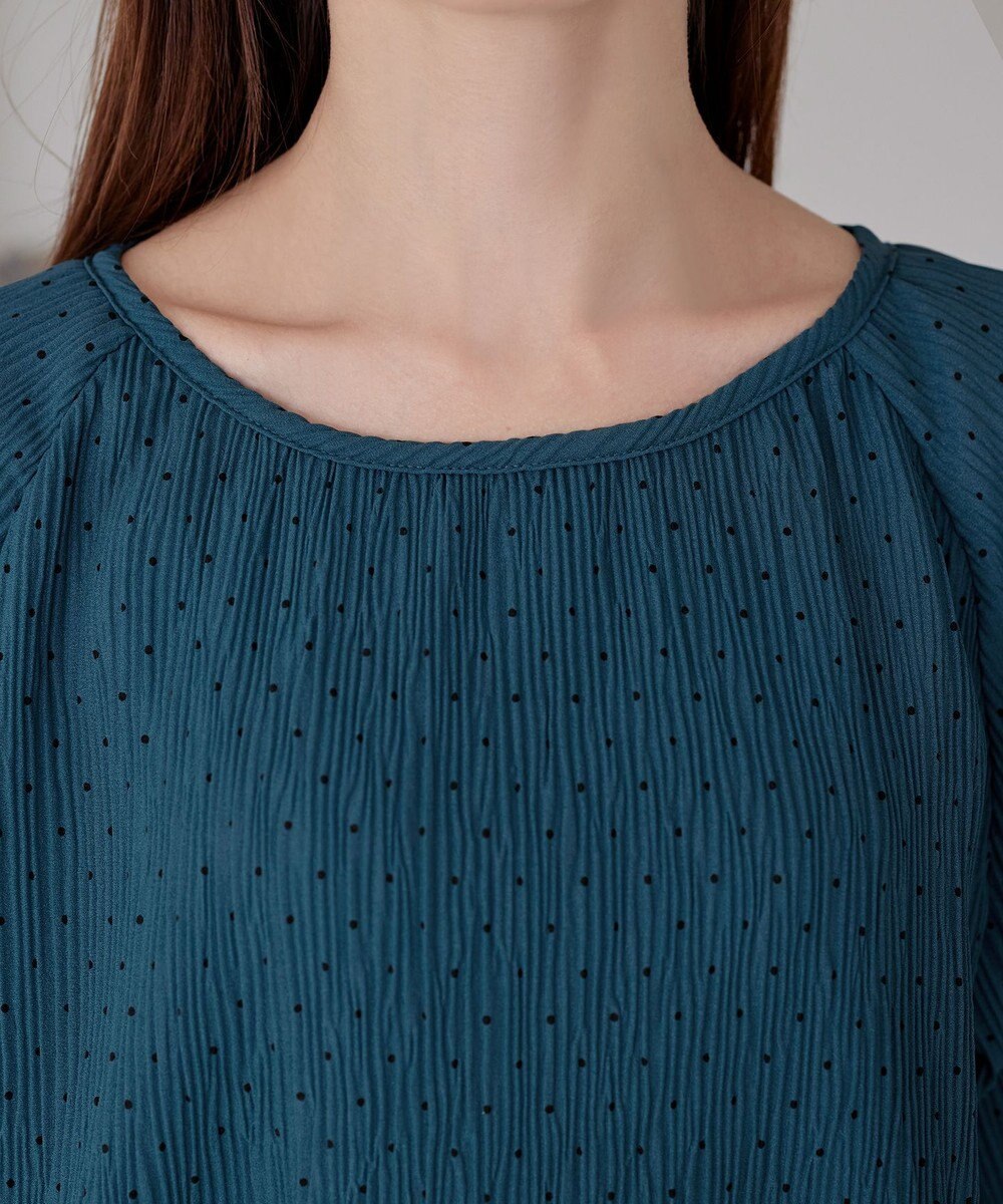 Tiaclasse 【洗える】楊柳ドットギャザーブラウス 