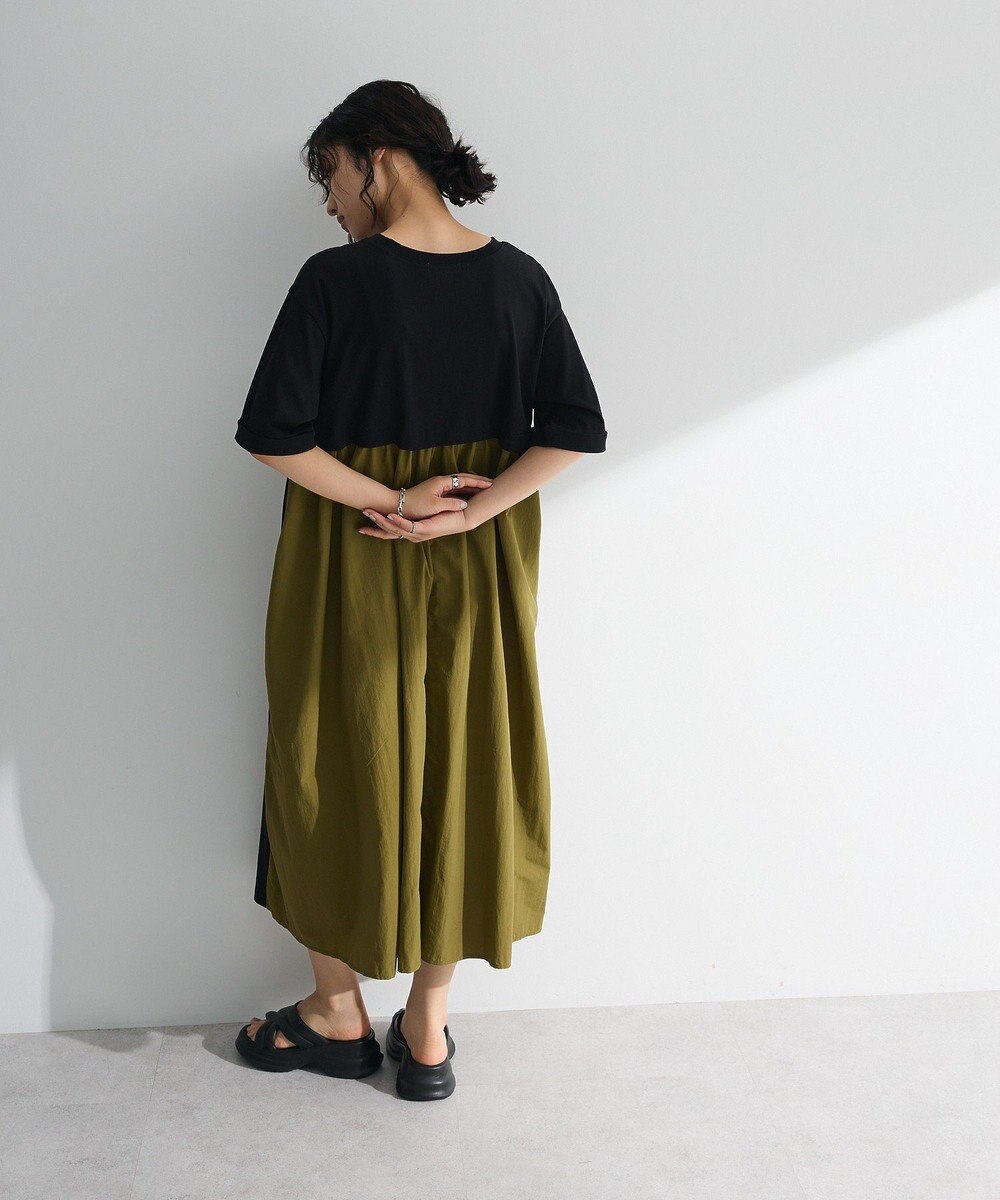 Green Parks ナイロンドッキングロゴワンピース 