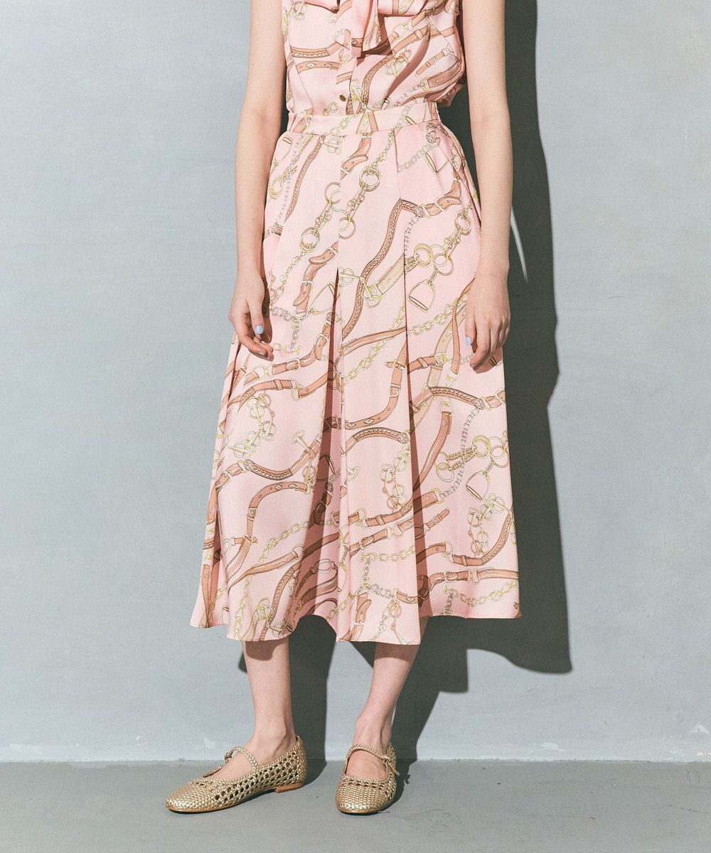 GRACE CONTINENTAL チェーンプリントタックキュロット 