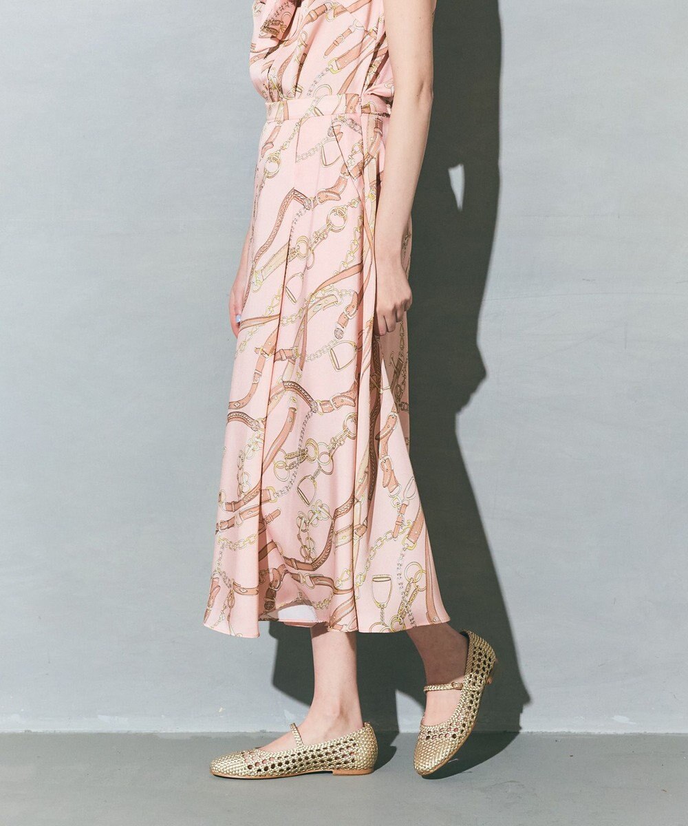 GRACE CONTINENTAL チェーンプリントタックキュロット 