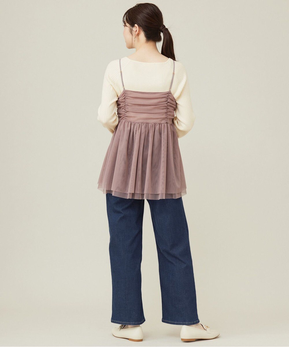 ANY SIS 【洗える】チュールレイヤード キャミソール 