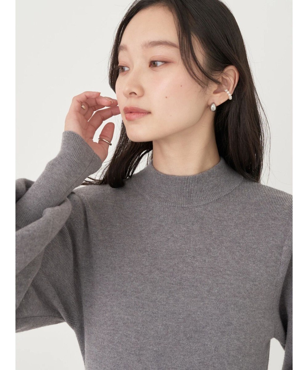 earth music&ecology 袖シアーフリルニットワンピース 