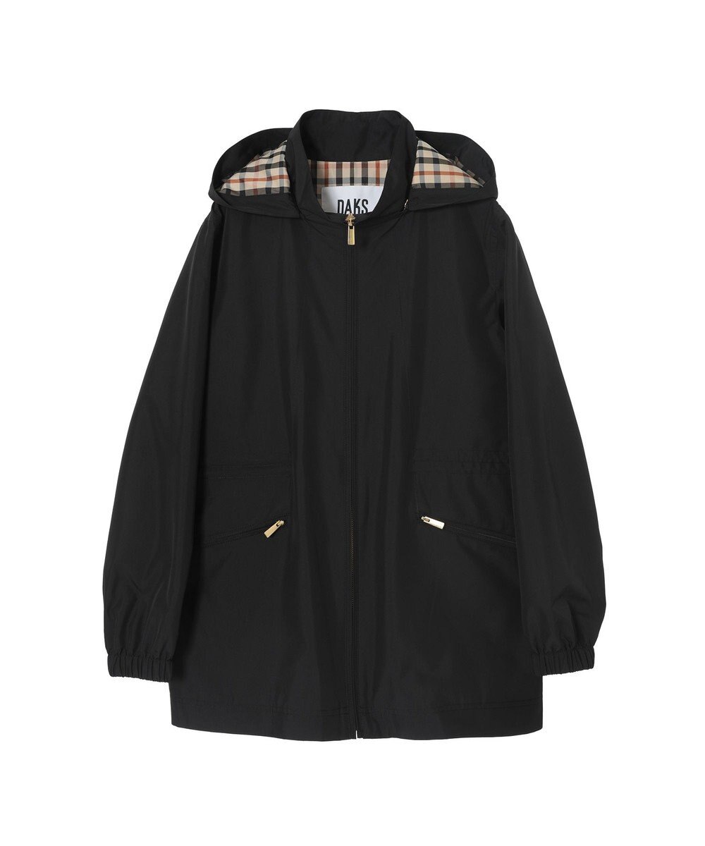 DAKS フーデッドライトタフタブルゾン 