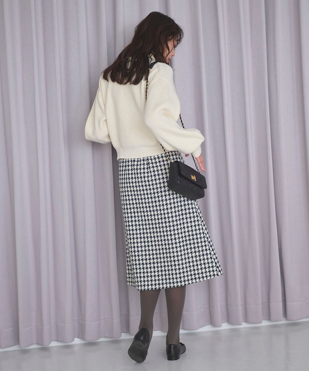 Feroux 【洗える】BOXタックミドル丈 スカート 