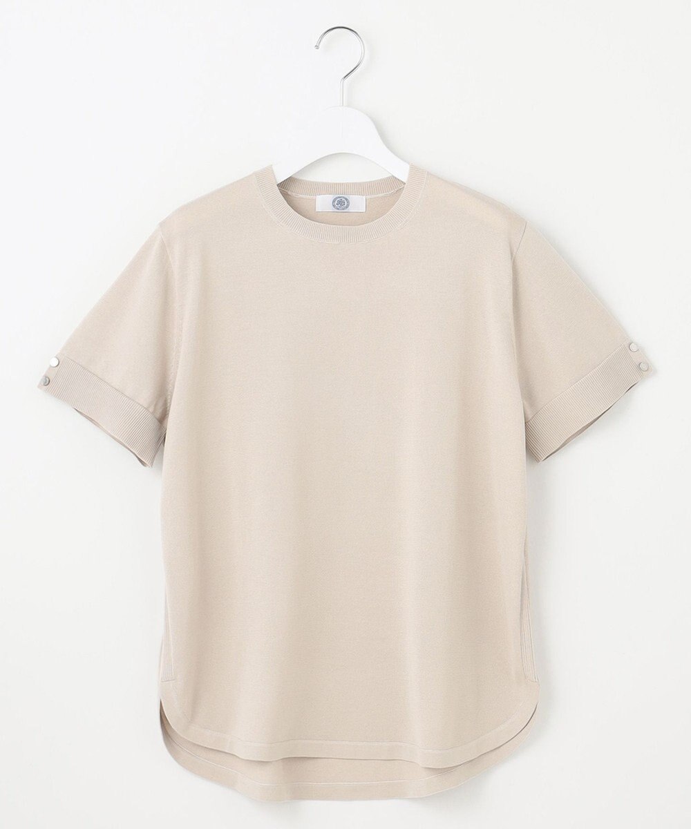 J.PRESS LADIES L 【洗える】COTTON POLYESTER 袖ボタン ニット 