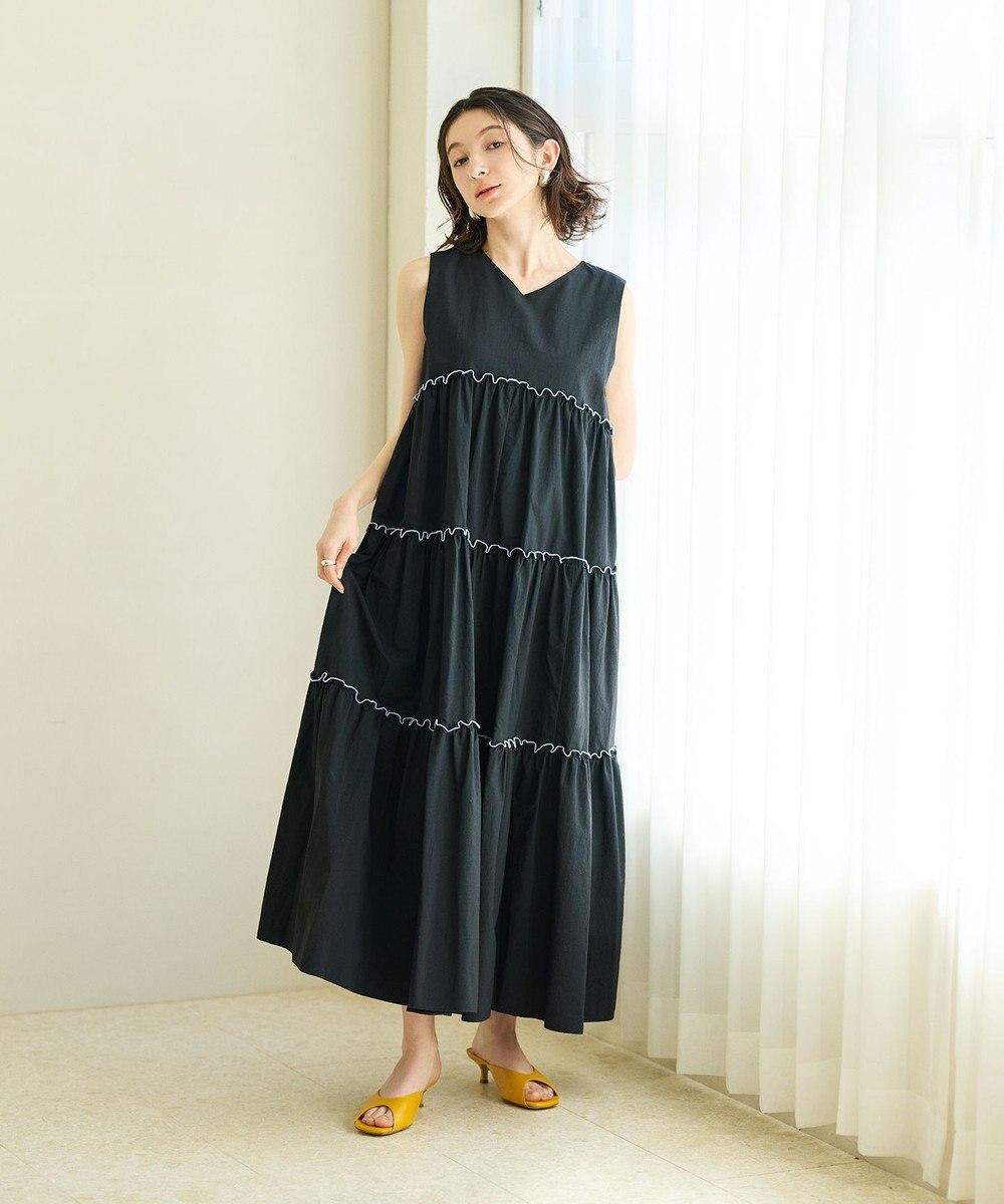 #Newans ボリュームティアードワンピース 