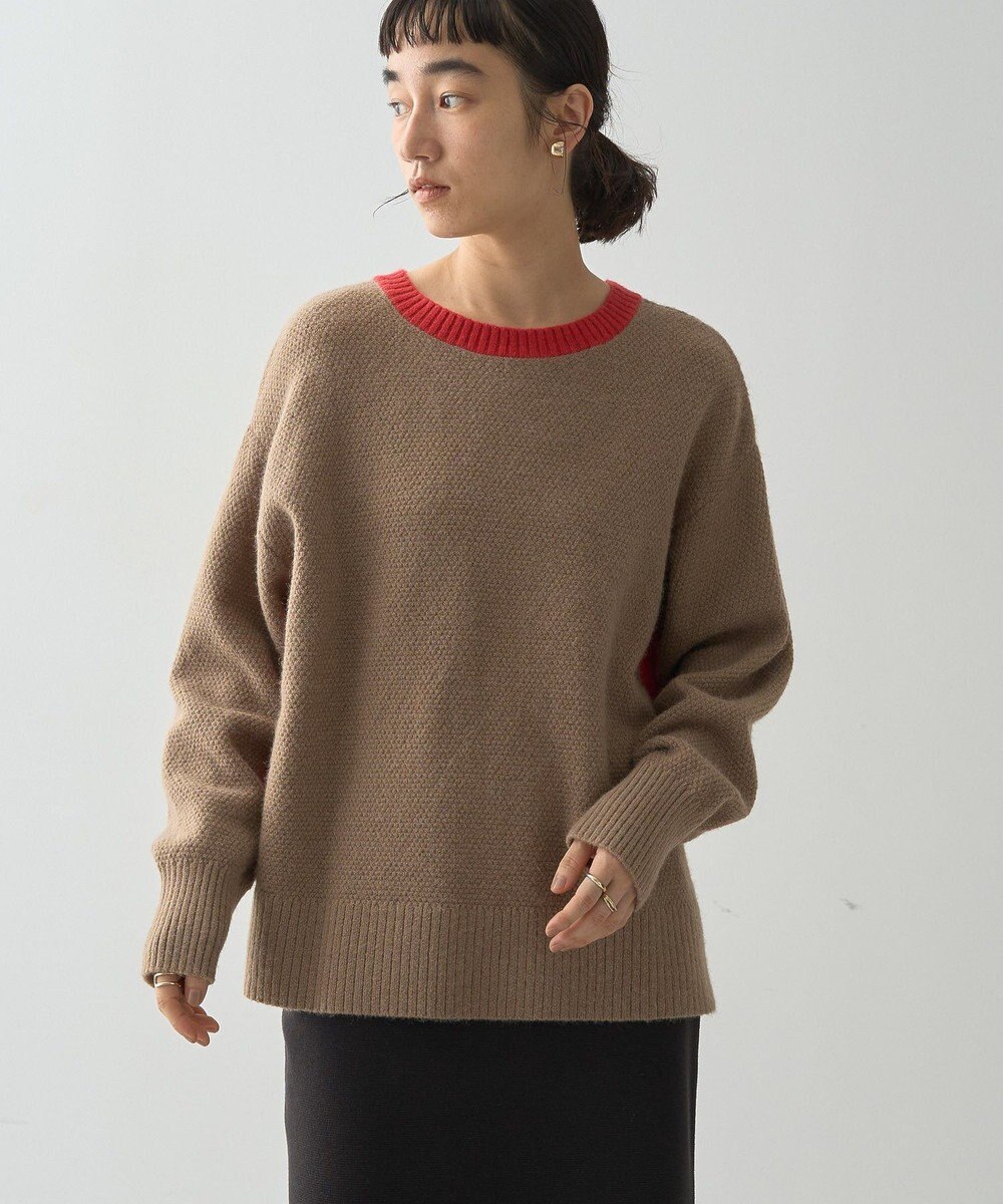 AMERICAN HOLIC 配色ニットポコポコプルオーバー 