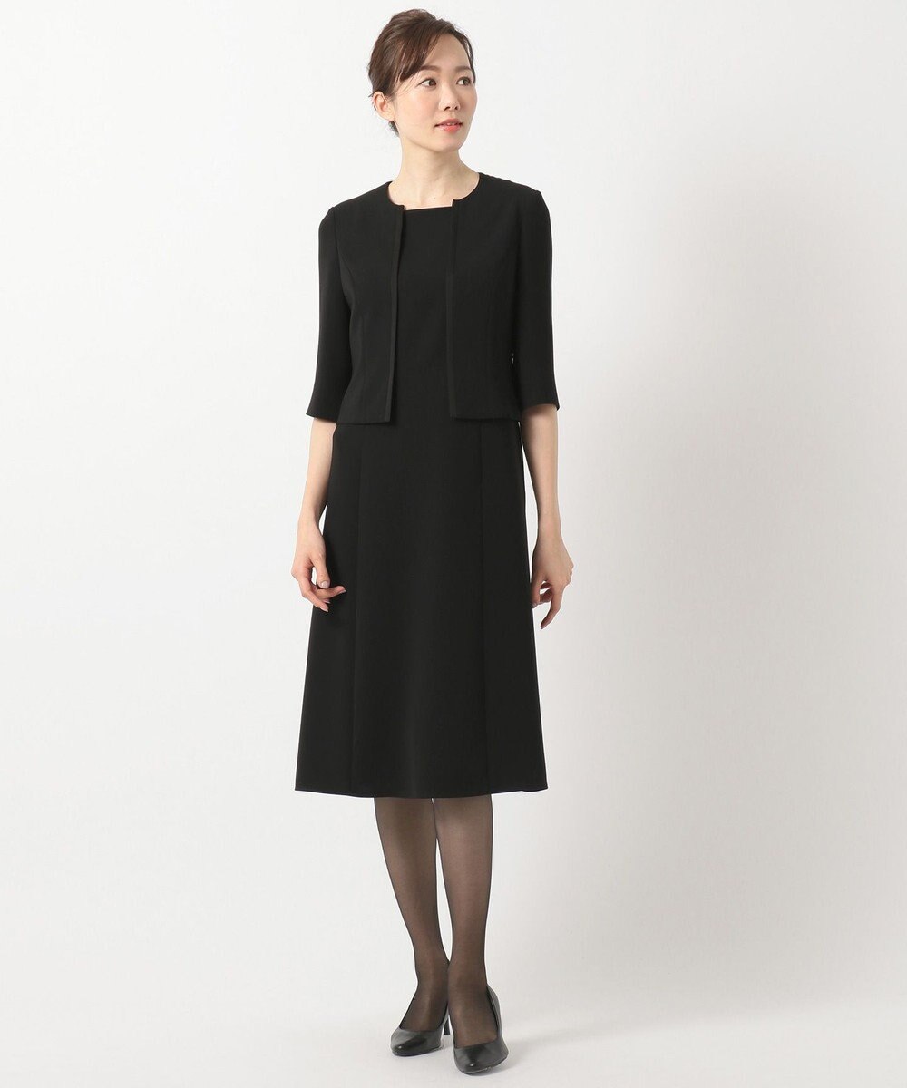 自由区 FORMAL 【洗える/縦横ストレッチ】セオプラスエス横二重ジャケット＋ワンピース 