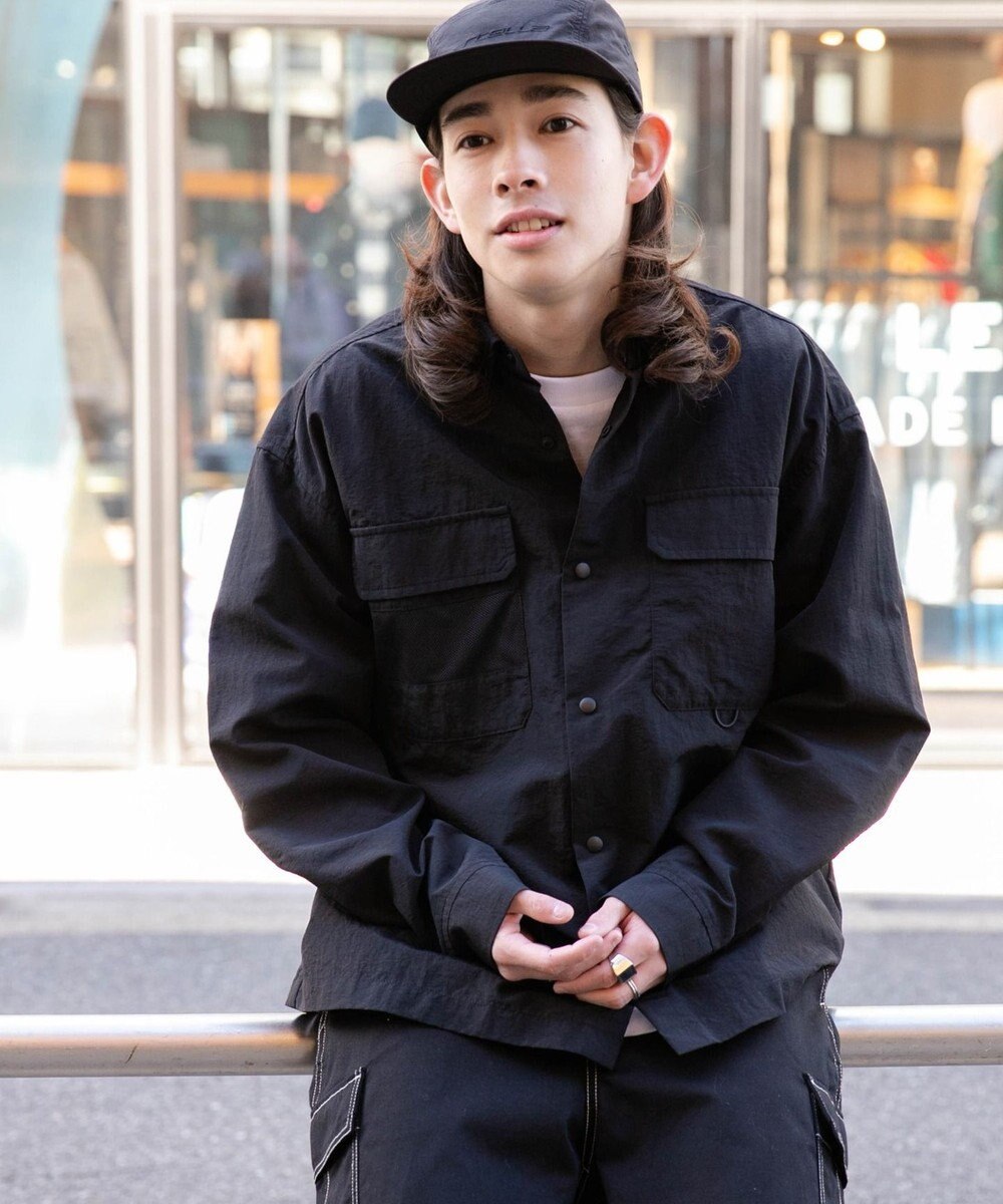 WEGO ナイロンメッシュポケットシャツ 