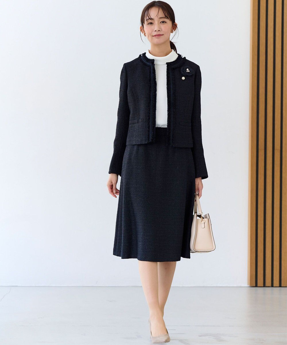 組曲 L 【KUMIKYOKU NAVY】ジョーゼットシフォン2WAY ボウタイブラウス 