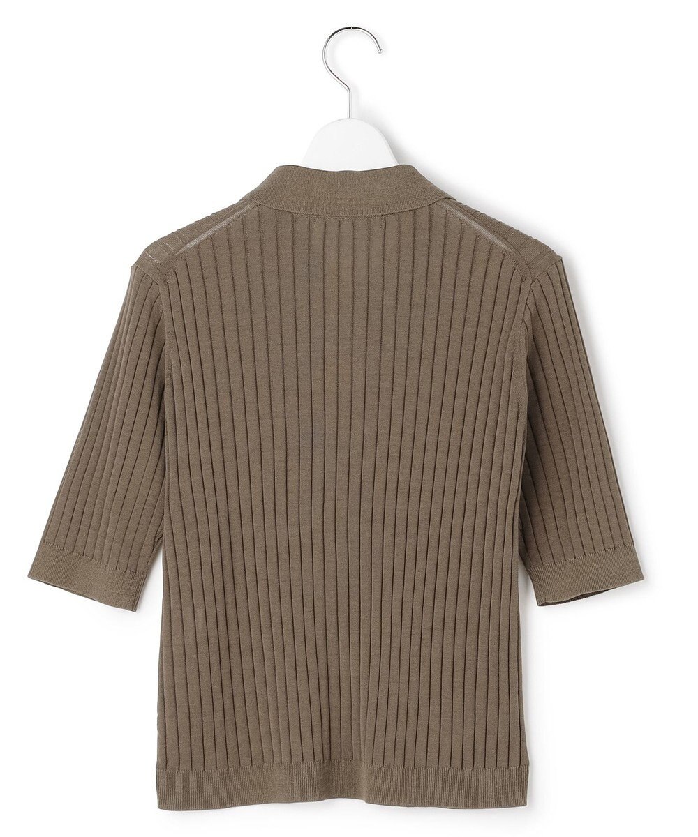 23区 【先行予約】ワイドリブ 五分袖 ポロニット 