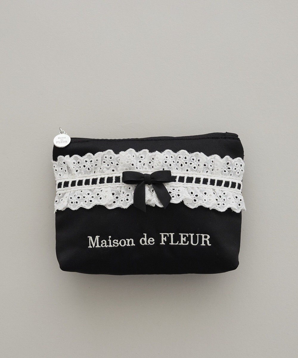 Maison de FLEUR コットンフリルポーチ 