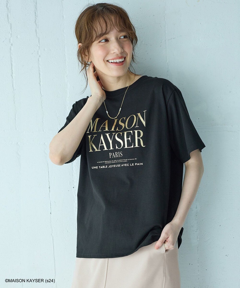 ANY 【MAISON KAYSERコラボ】箔プリントロゴ半袖Tシャツ 