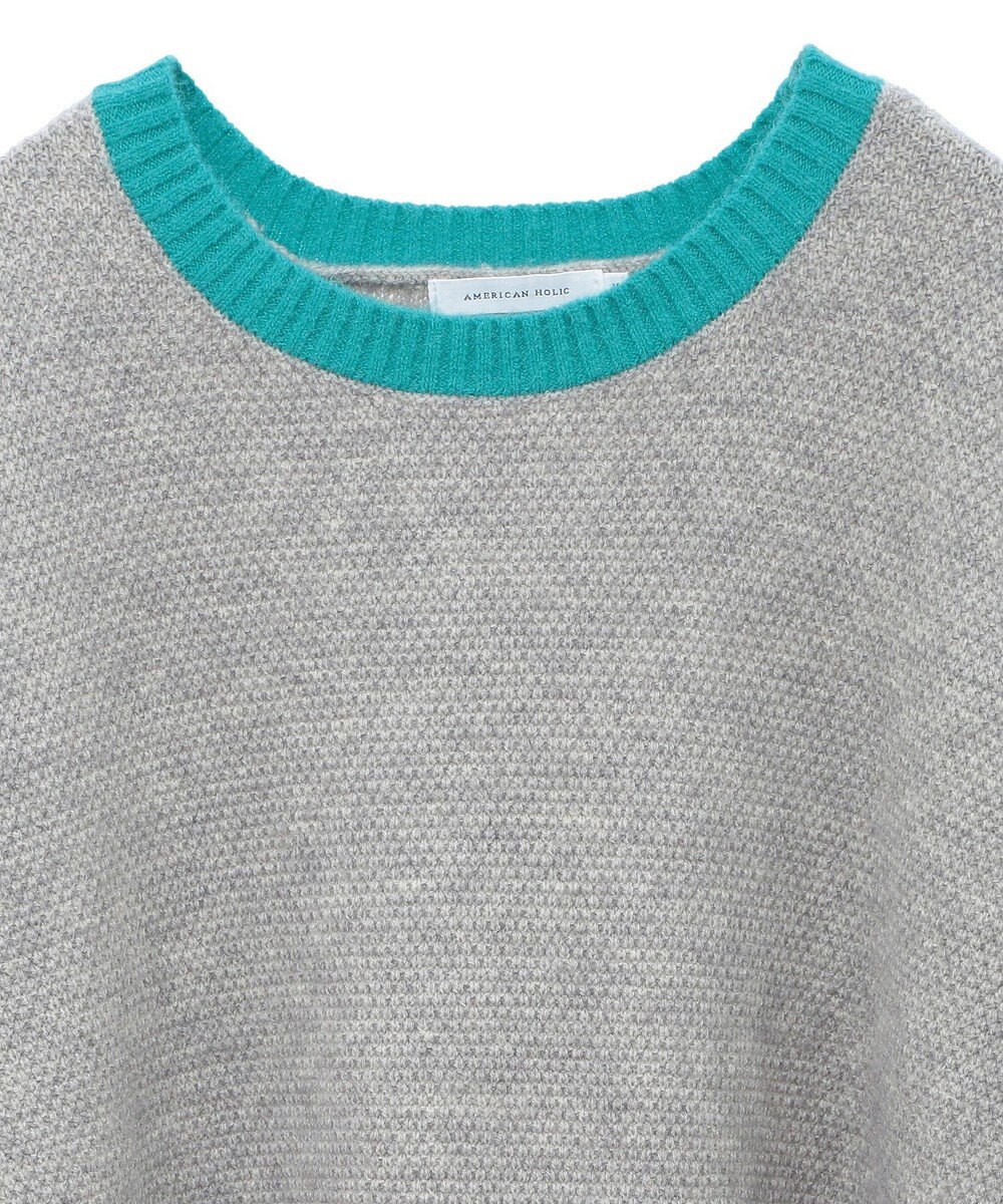 AMERICAN HOLIC 配色ニットポコポコプルオーバー 