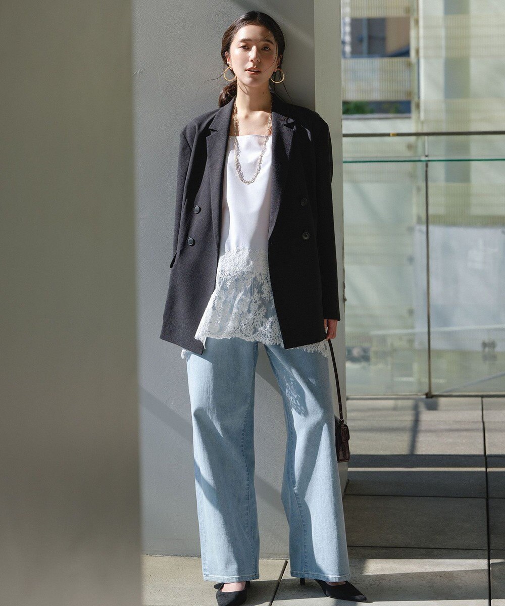 UNFILO レースヘム キャミソール 