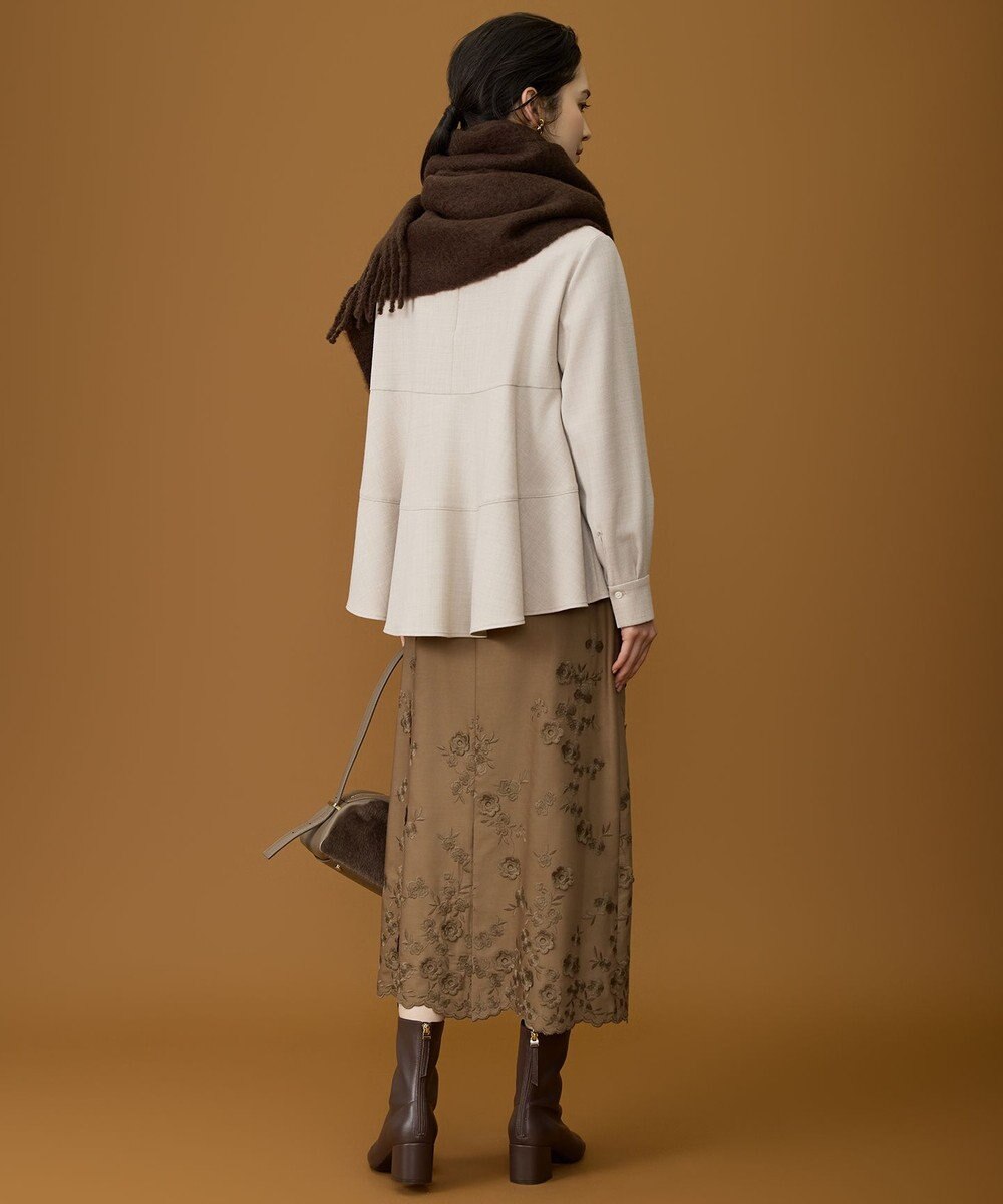 自由区 L 【SHIHOさん着用】ソフトウールブレンドペプラム ブラウス 