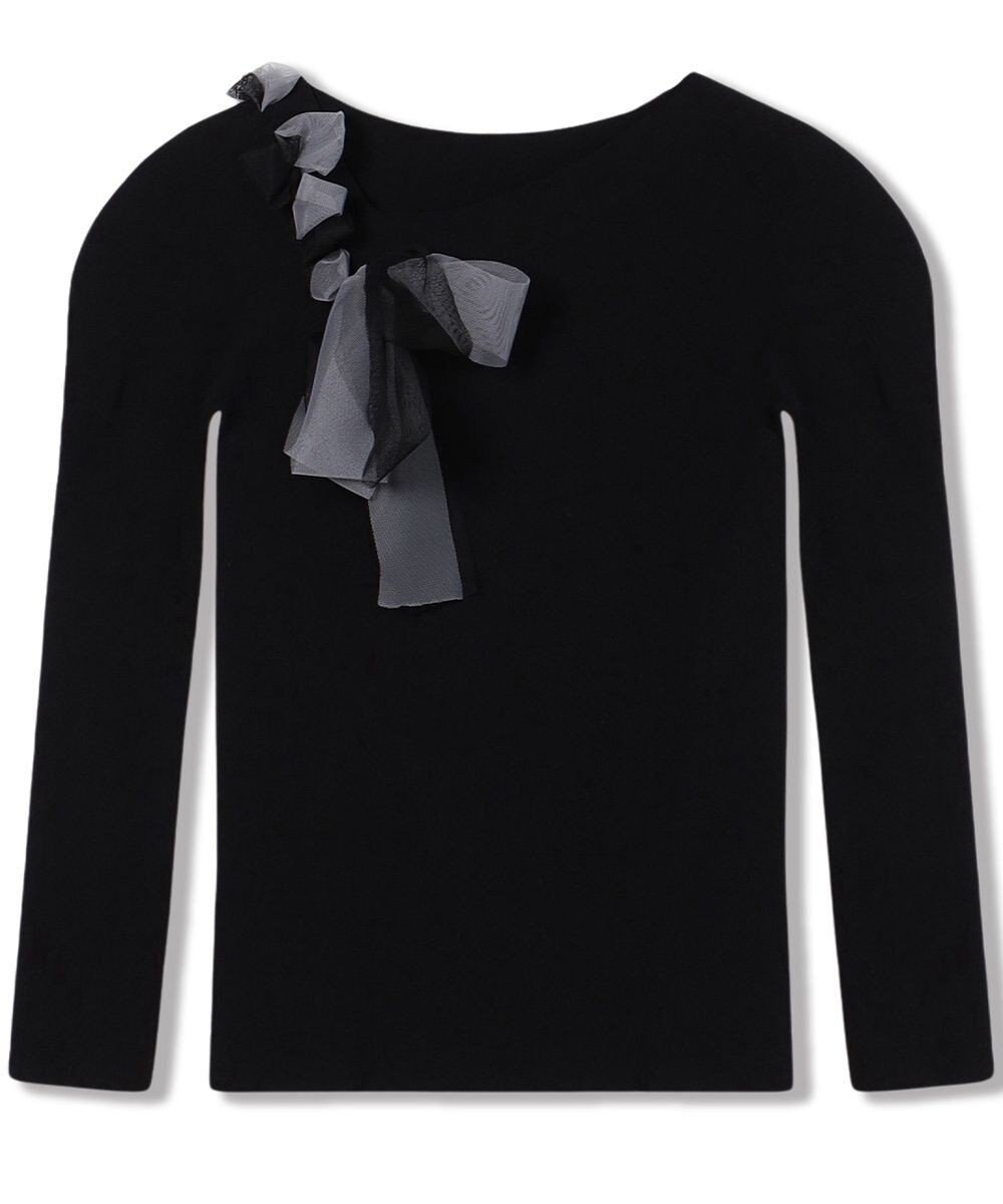 Chacott 【ノーソーイングニット】チュールリボンニットトップ 