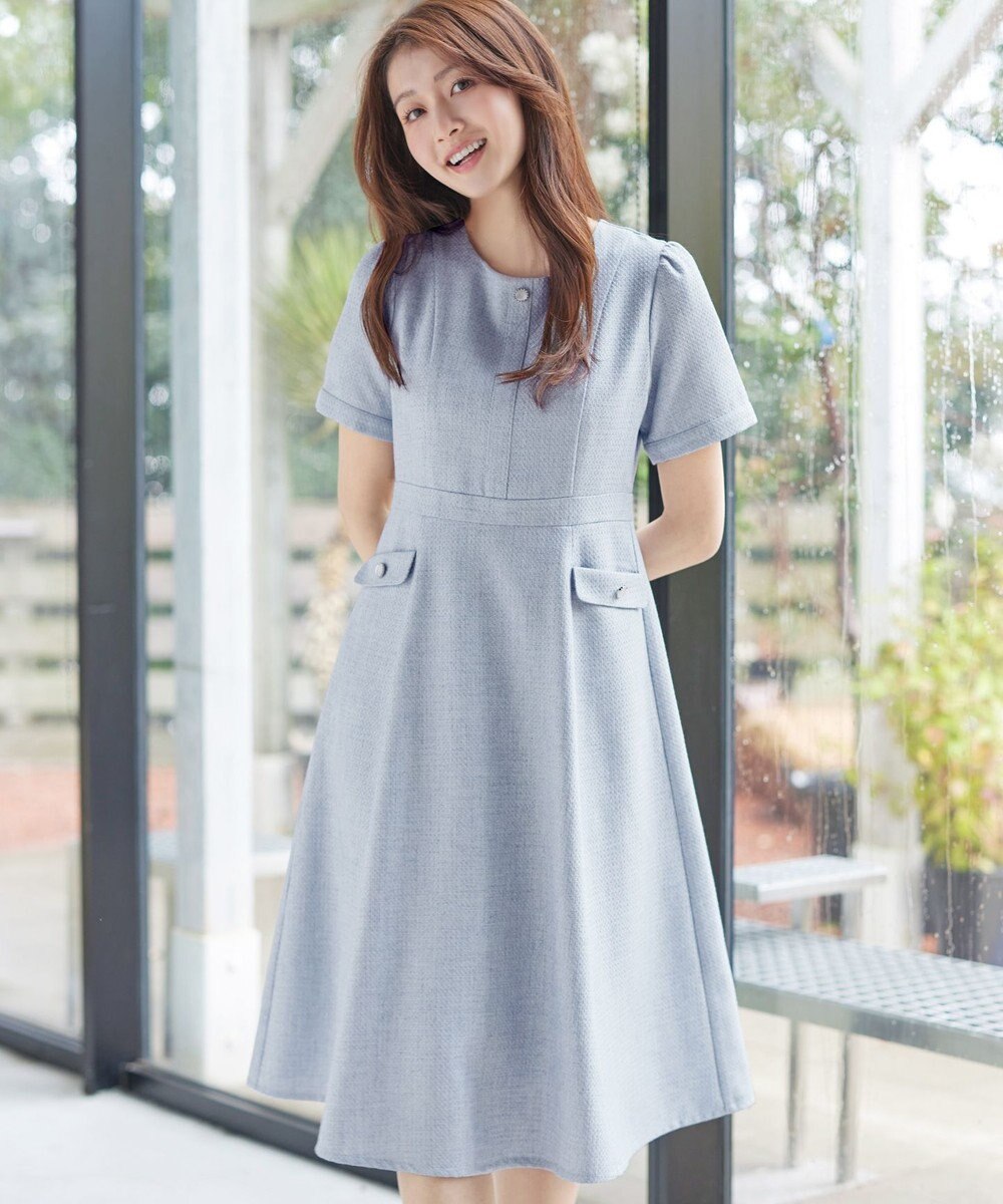 Tiaclasse 半袖サマーツイードワンピース 