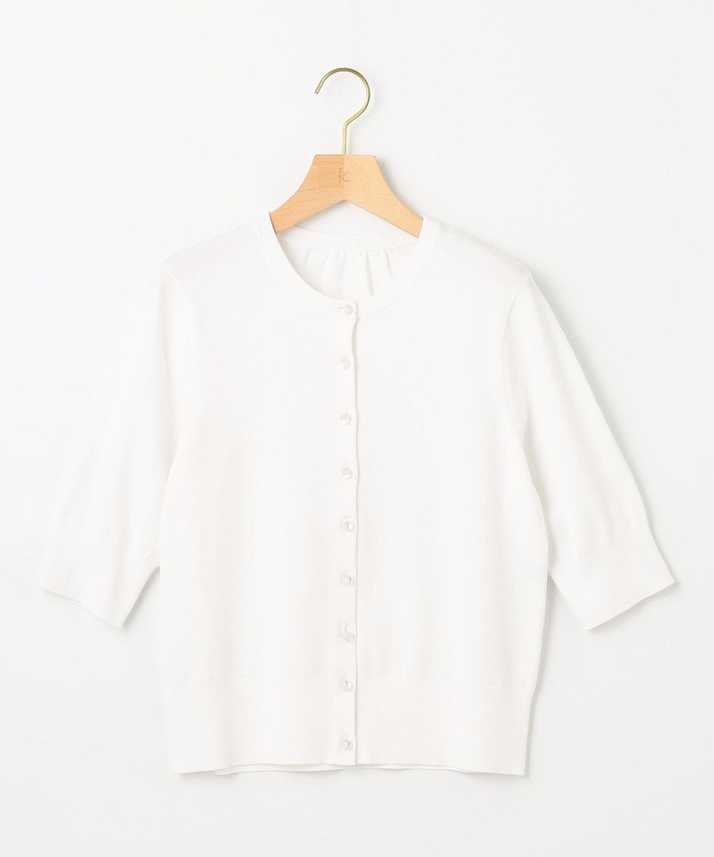 組曲 【5色展開・洗える】MINA半袖 カラーカーディガン 