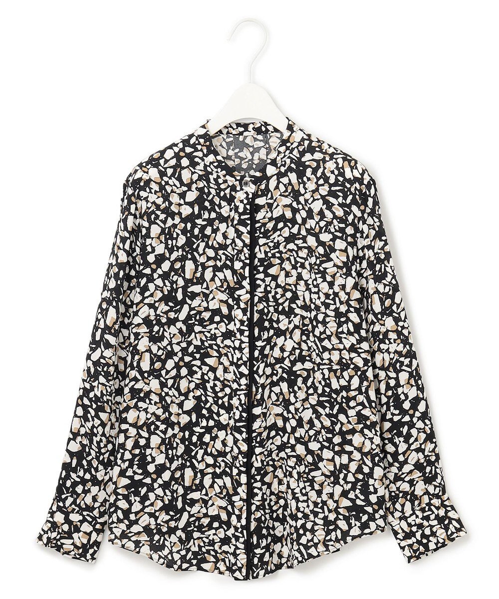 ICB 【WEB限定カラーあり・速乾・洗える】BackSatinAmunzen バンドカラーブラウス 