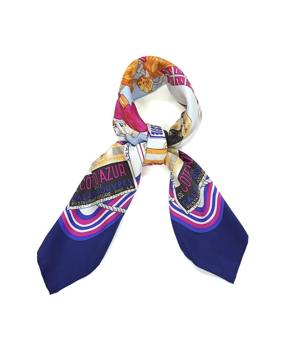 Marca ＜秋の新作！＞【 Marcaオリジナル】ボヤージュ 大判 シルクツイル スカーフ 