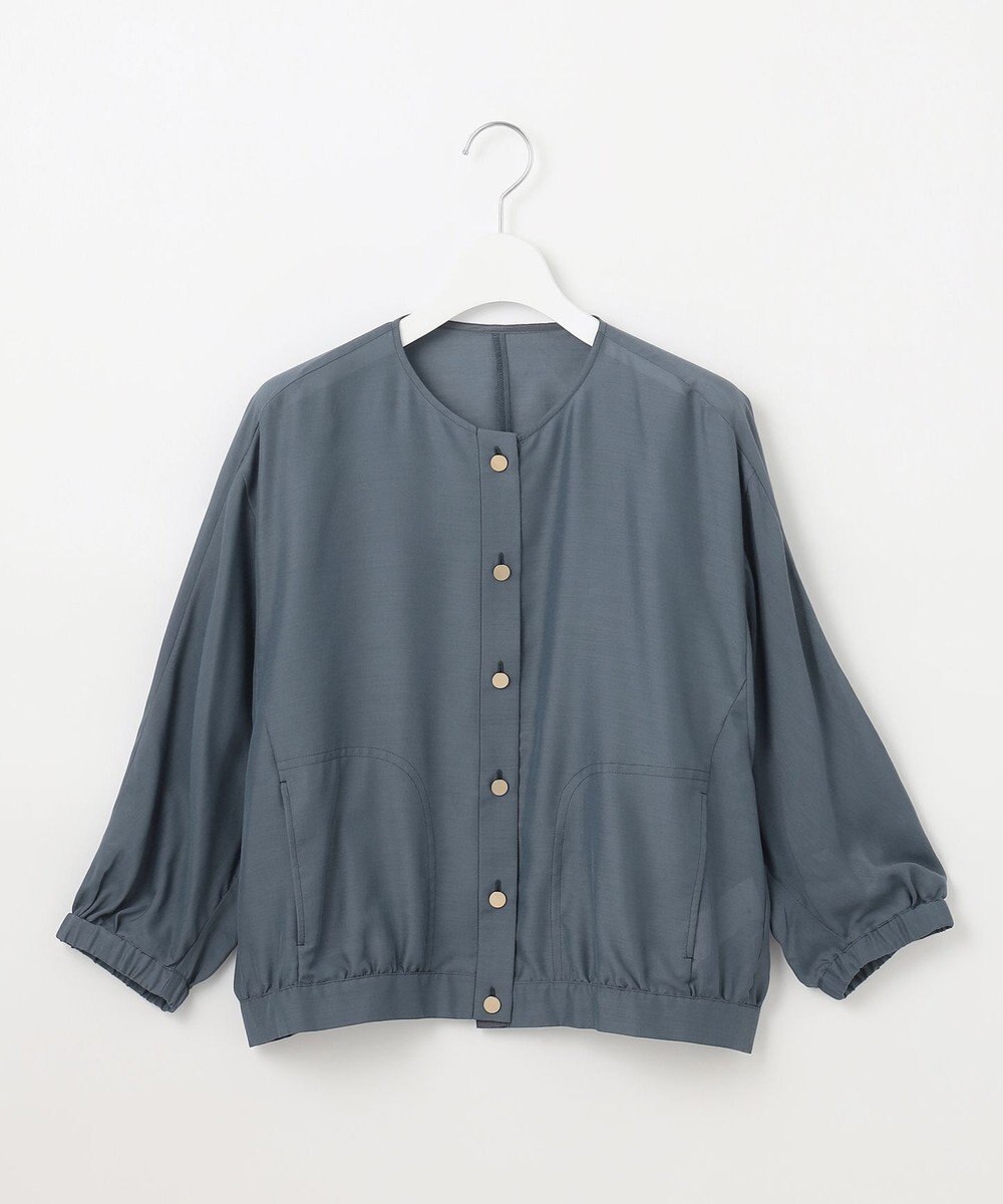 自由区 【カタログ掲載・接触冷感・洗える】ブライトシアーノーカラー ブルゾン 