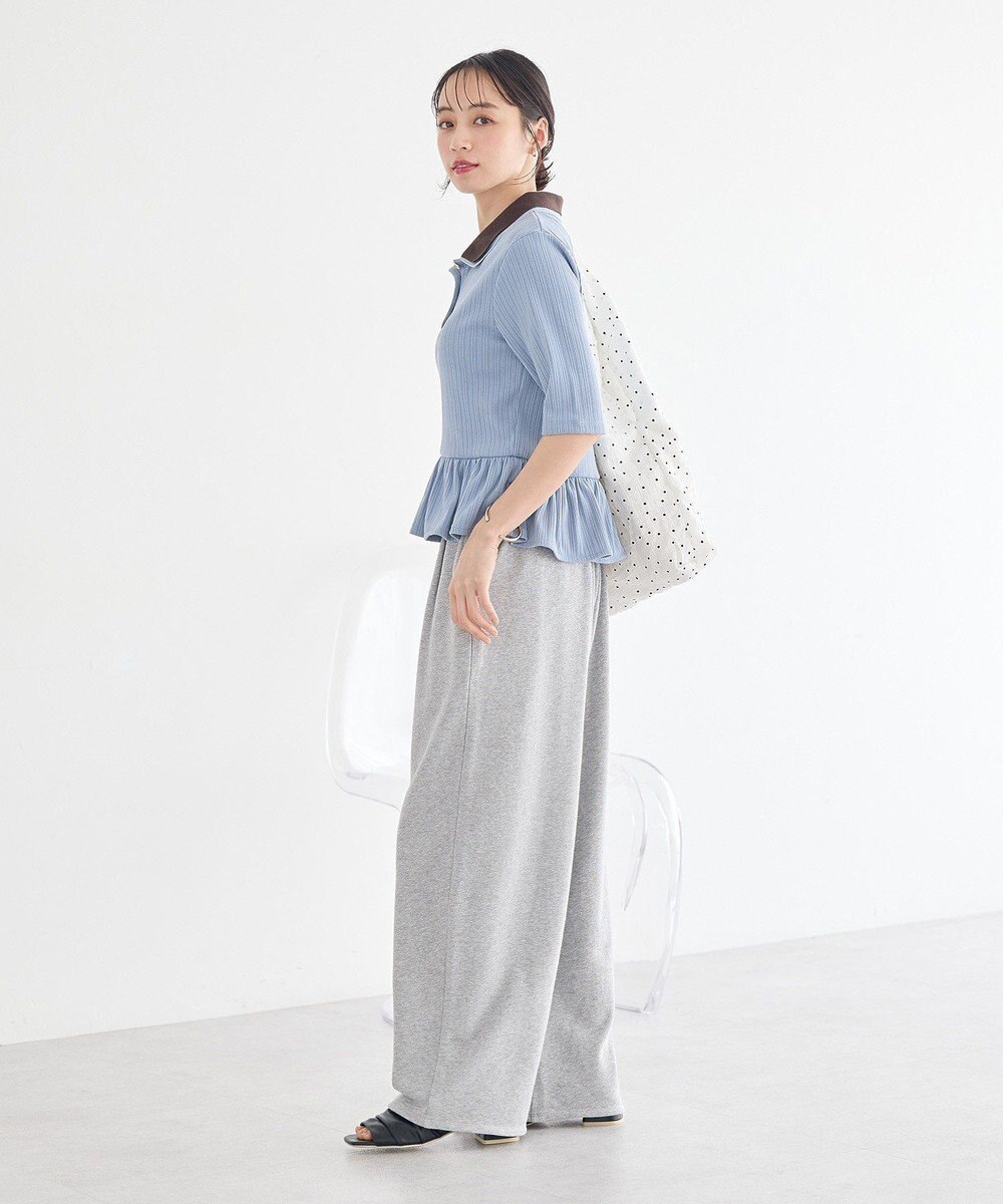 earth music&ecology ダブル衿ペプラムプルオーバー 