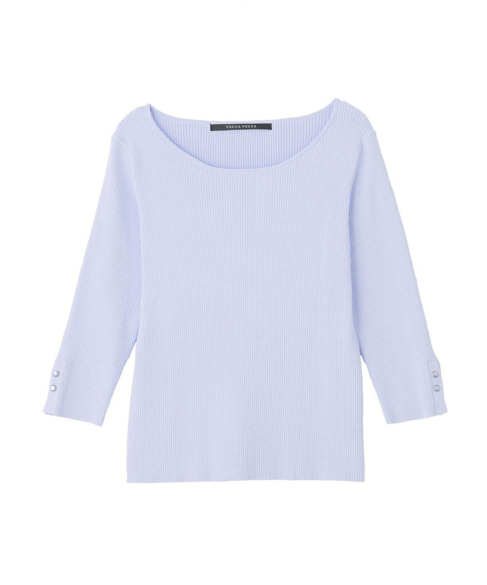 YECCA VECCA 袖釦7分袖リブニット 
