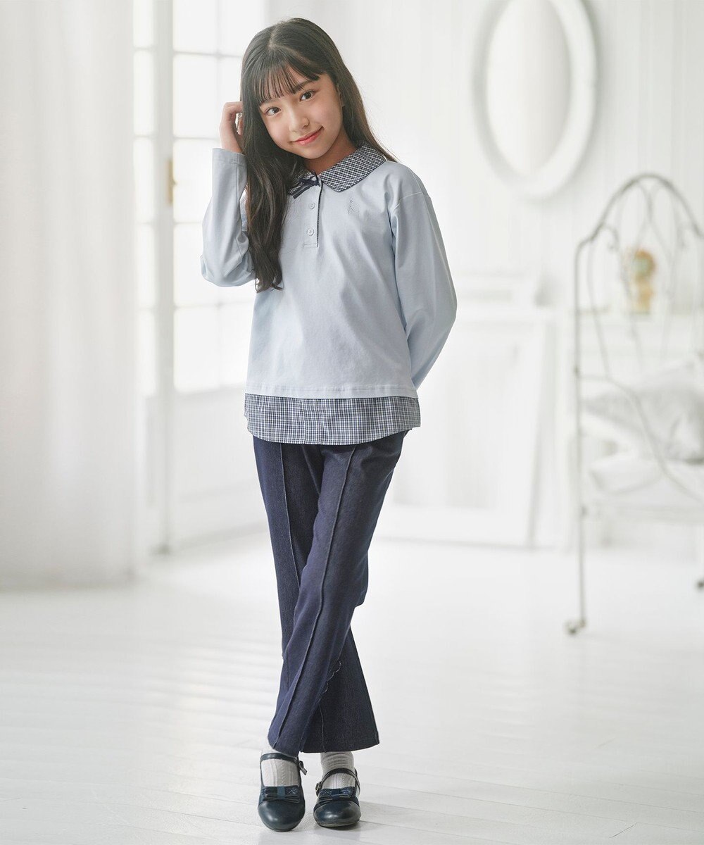 組曲 KIDS 【110-140㎝】 ミニチェック レイヤードトップス 