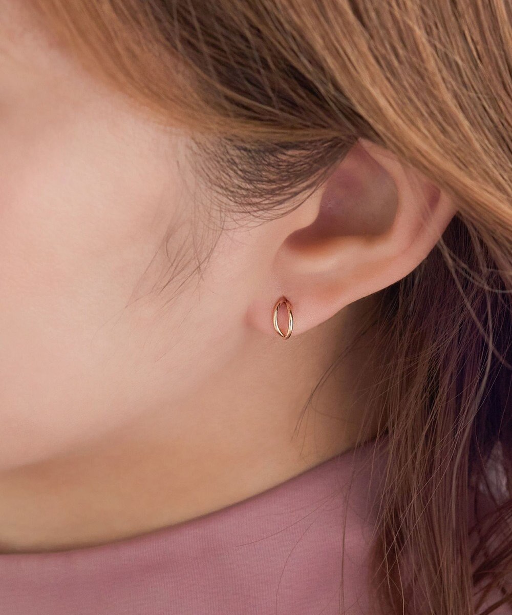 Phoebe 【K10】ダブルハーフプープピアス　ローズゴールド 