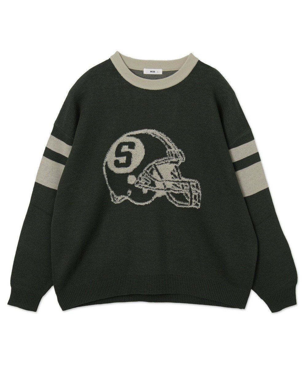 WEGO 【ユニセックス着用ITEM】ジャガードスリーブラインプルオーバー 