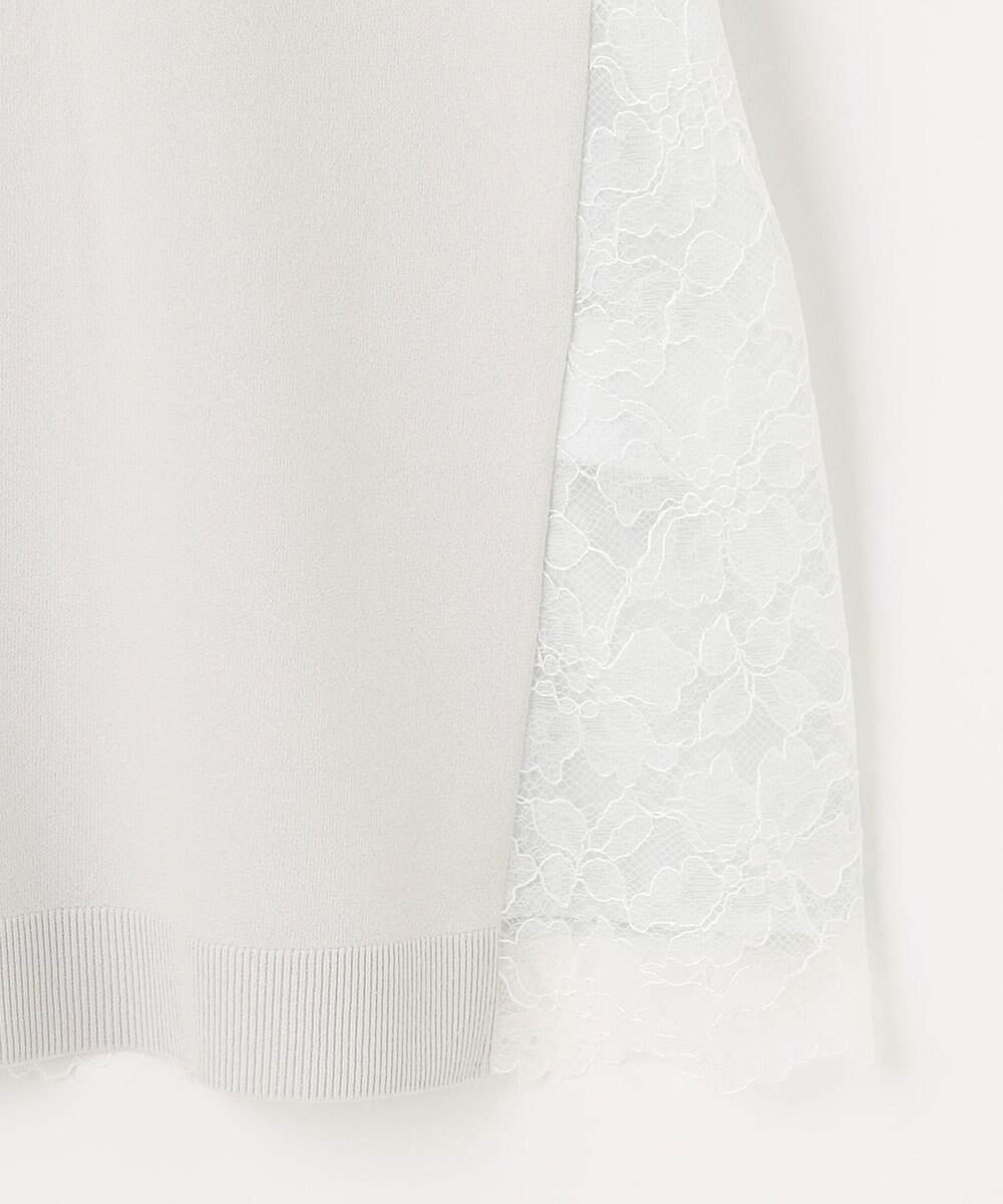 自由区 【洗える】クレープストレッチ バックレース ニット 