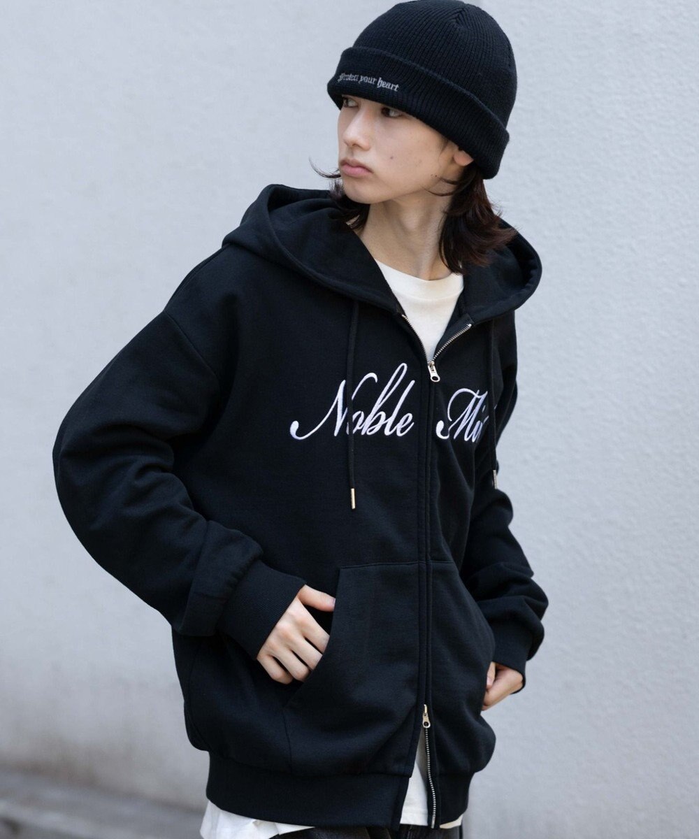 WEGO 【25年秋冬新作/ユニセックス着用ITEM/SMLサイズ展開】グラフィックロゴダブルZIPパーカー 