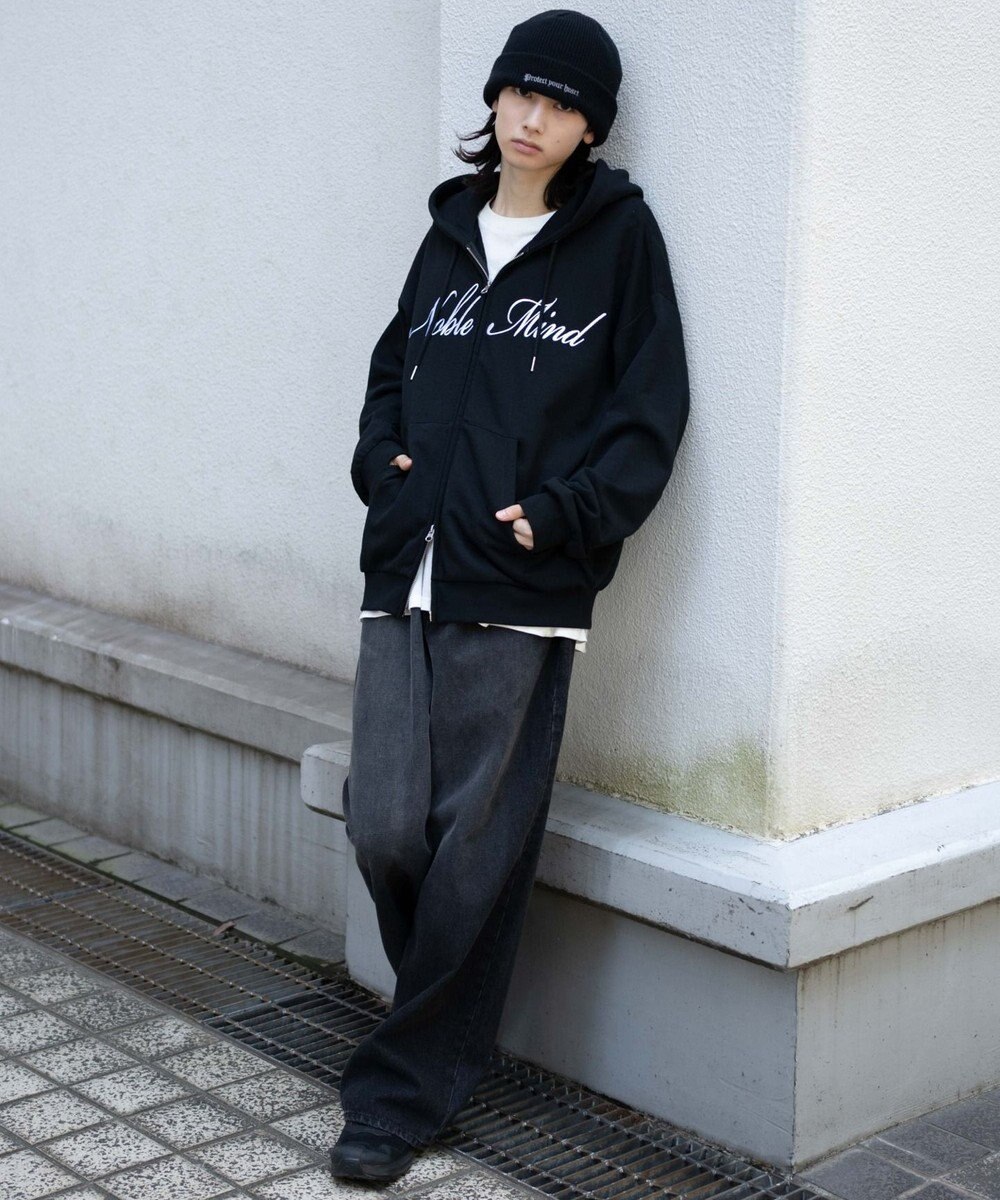 WEGO 【25年秋冬新作/ユニセックス着用ITEM/SMLサイズ展開】グラフィックロゴダブルZIPパーカー 