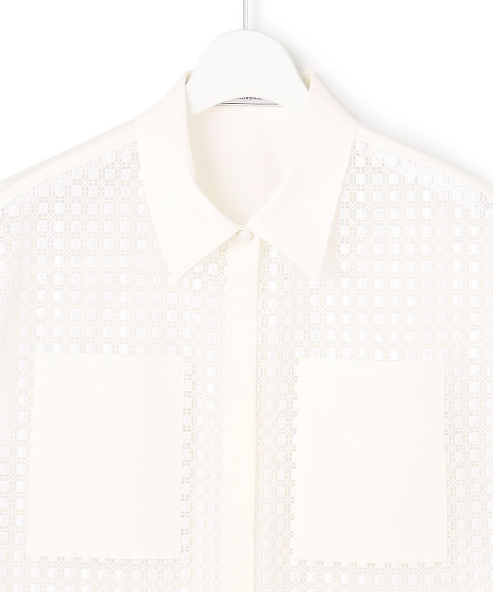 ICB L 【WEB＆一部店舗限定】 SustainableSquareLace フレンチスリーブシャツ 